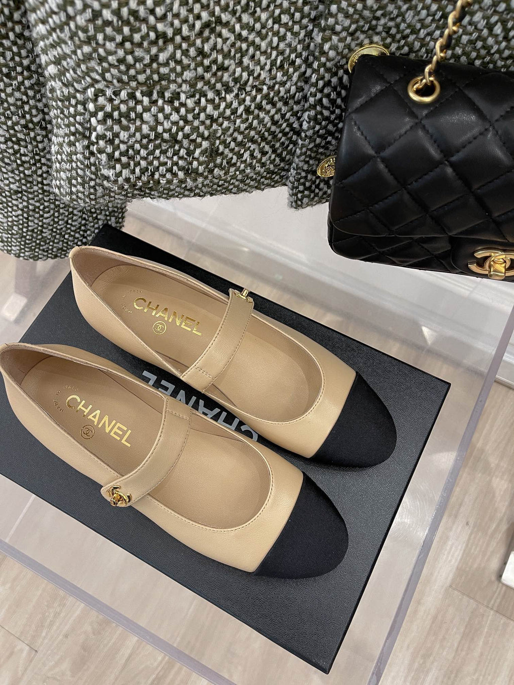 Chanel Sling Back 0.8 Inches Beige