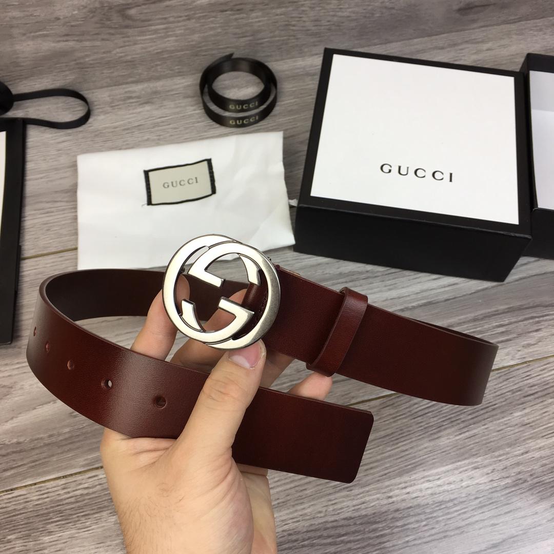 Gucci Belt With Double G Buckle Brown