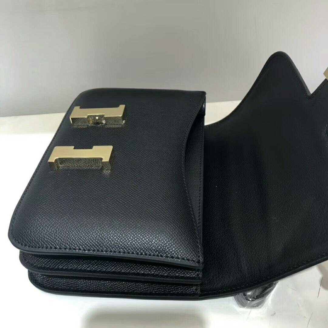 Hermes Constance Shoulder Bag 23cm Black