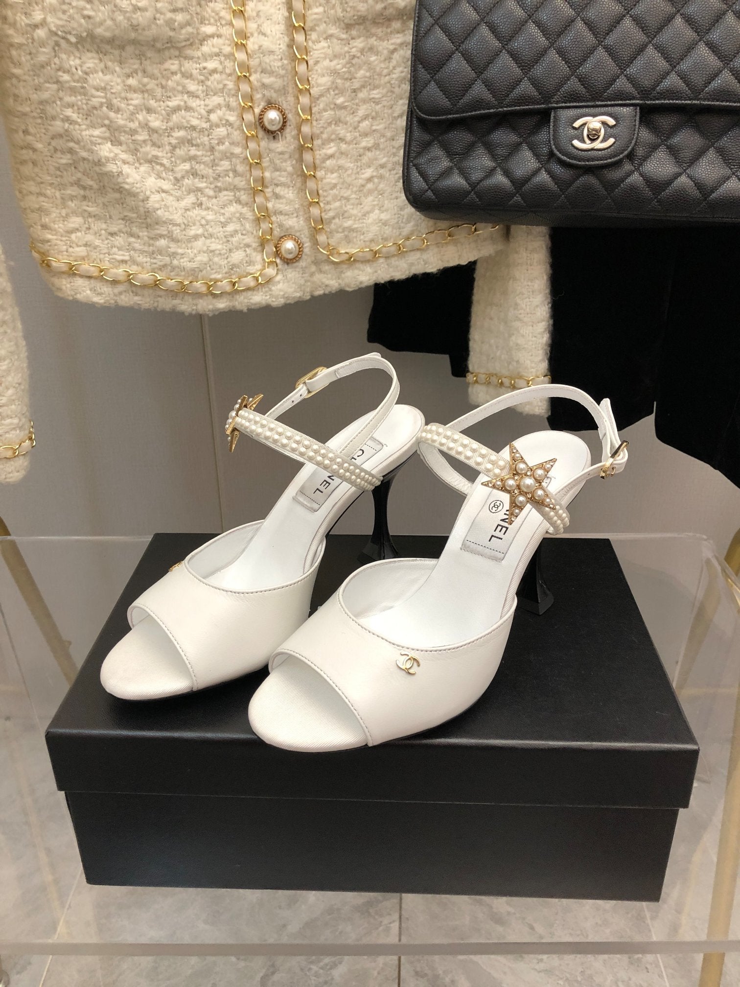 Chanel Open Shoes White