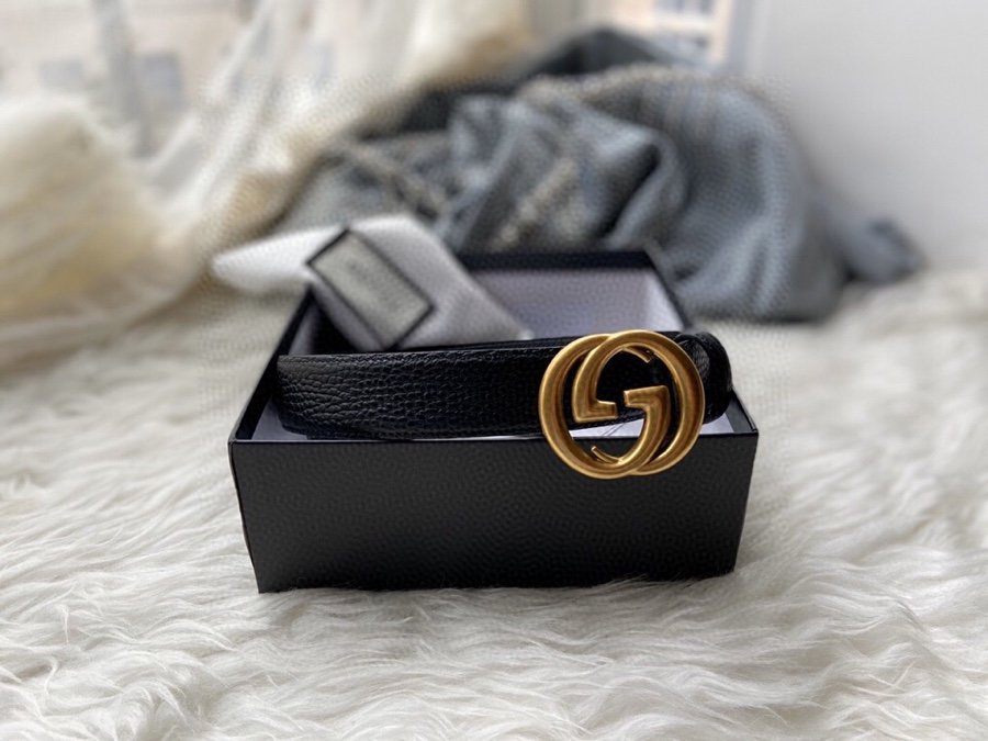 Gucci Belt With Double G Buckle Black