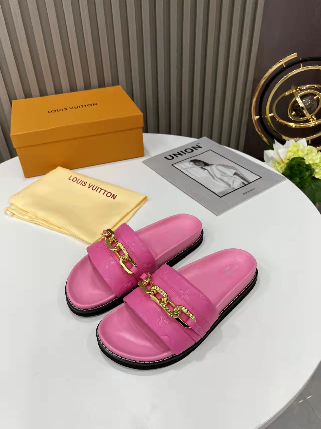 Louis Vuitton Unset Flat Comfort Mule Pink