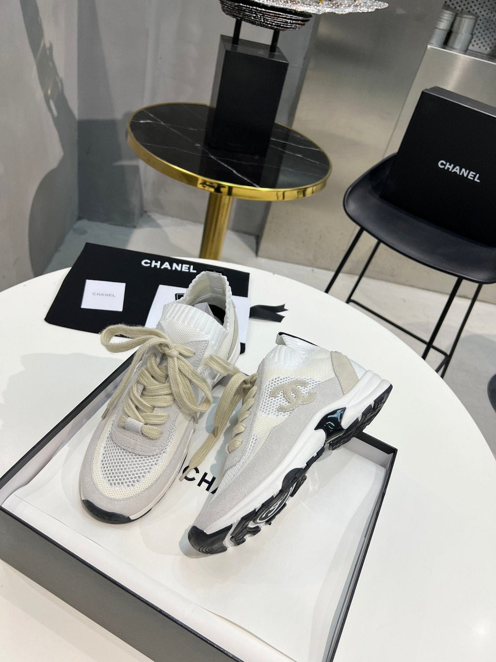 Chanel Trainers Sneakers White/Pink
