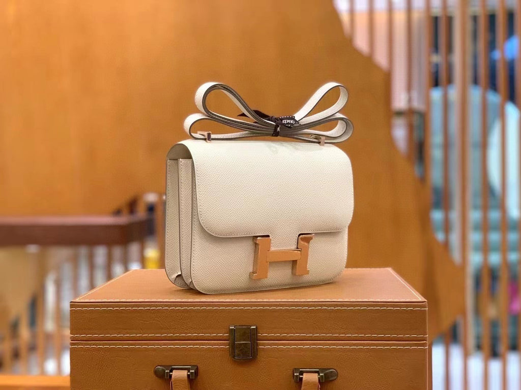 Hermes Constance Shoulder Bag 23cm White
