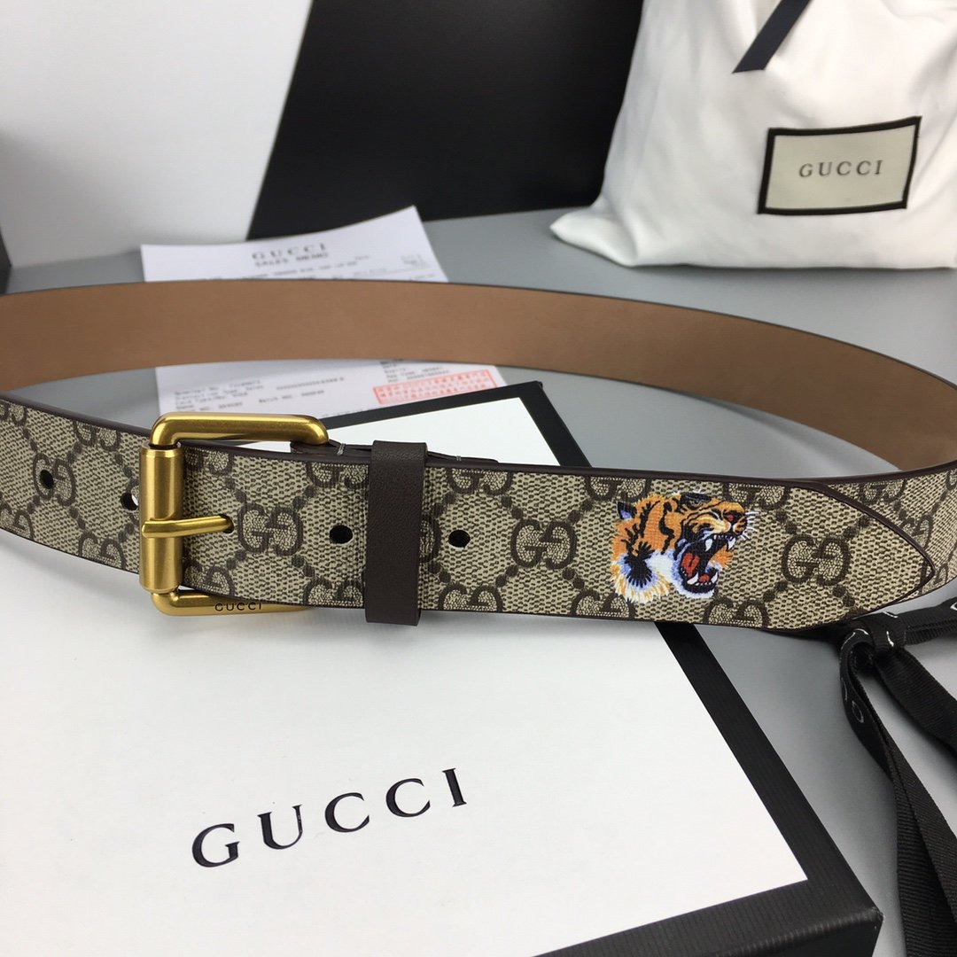 Gucci Belt With Square Buckle Brown