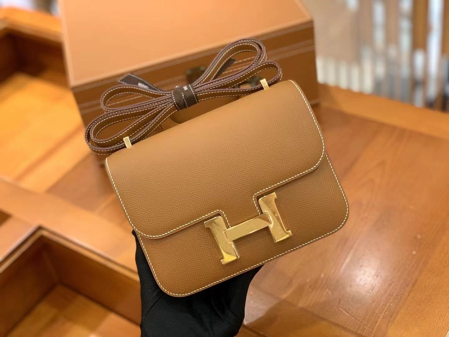 Hermes Constance Shoulder Bag 23cm Brown