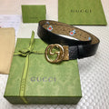 Gucci Belt With Double G Buckle Doreamon Black