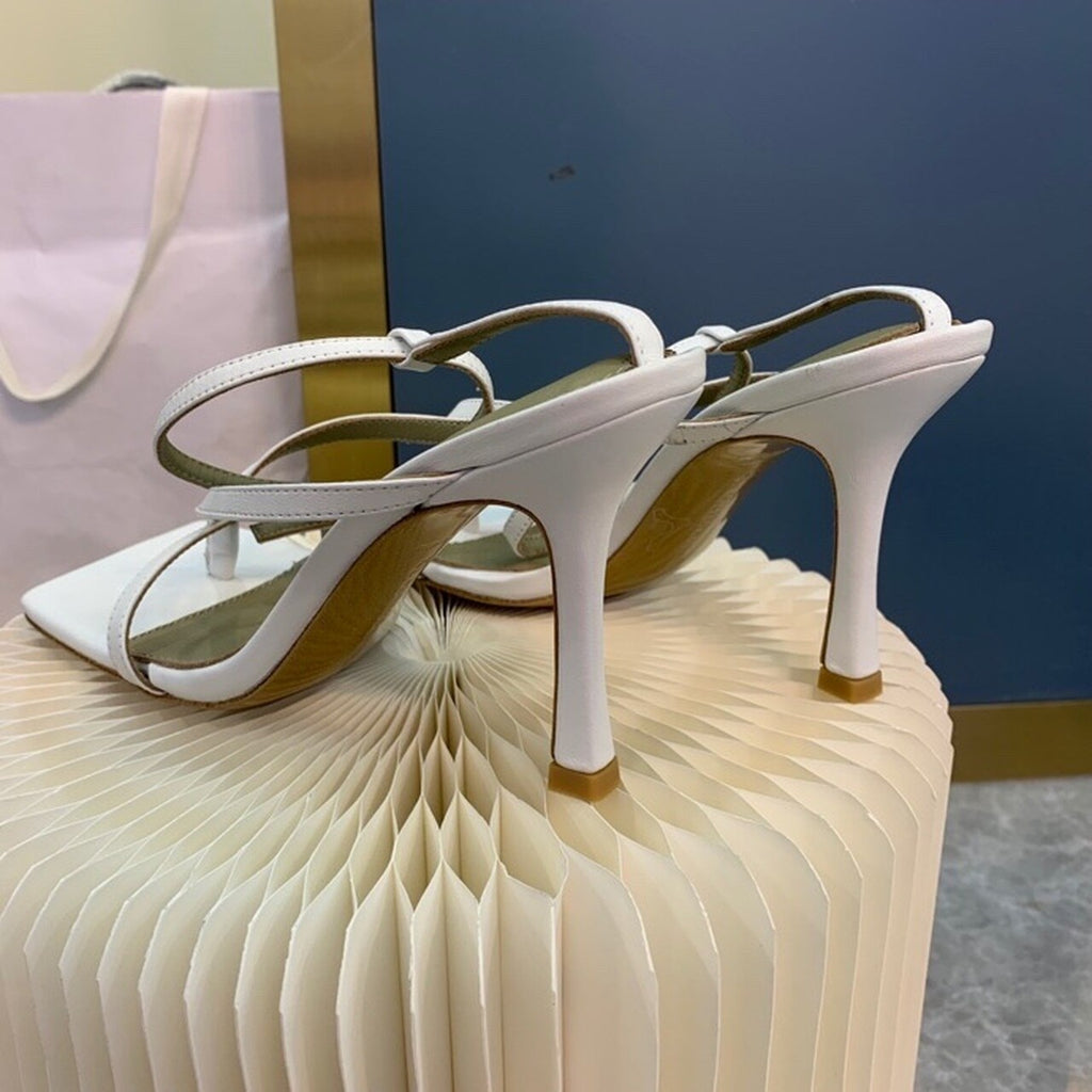 Bottega Veneta Stretch Sandals 9cm Heel Lambskin Leather Spring/Summer 2020 Collection, White