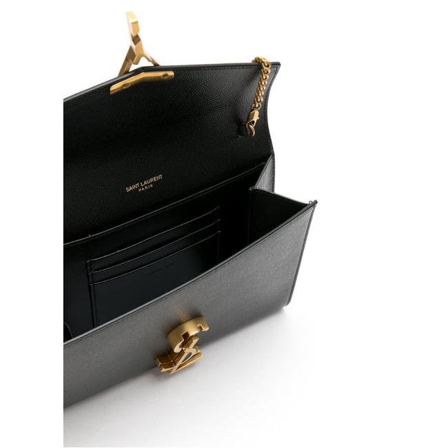 Saint Laurent Cassandre Wallet-on-chain Monogram Black Leather Cross Body Bag