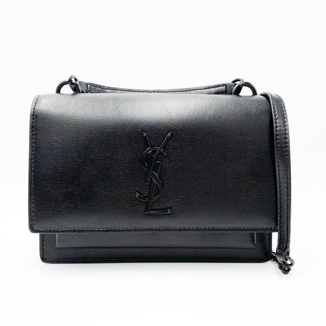 Saint Laurent Monogram Top Handle Sunset Noir Bhw Black Leather Shoulder Bag
