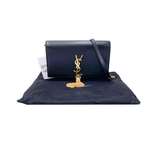 Saint Laurent Monogram Kate Chain Wallet Woc Calfskin Classic Tassel Black Leather Shoulder Bag