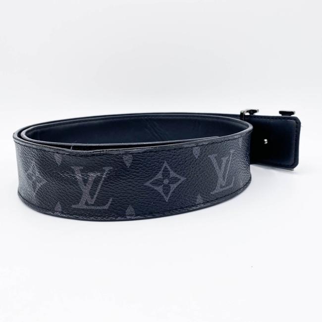 Louis Vuitton Black Calfskin Monogram Eclipse 40mm Lv Initiales Reversible Belt
