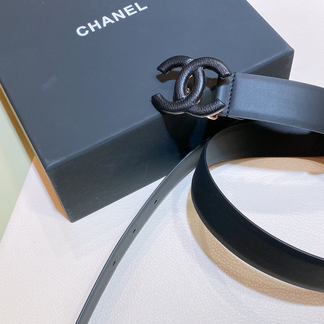 Chanel Belt With Double C Buckle Black