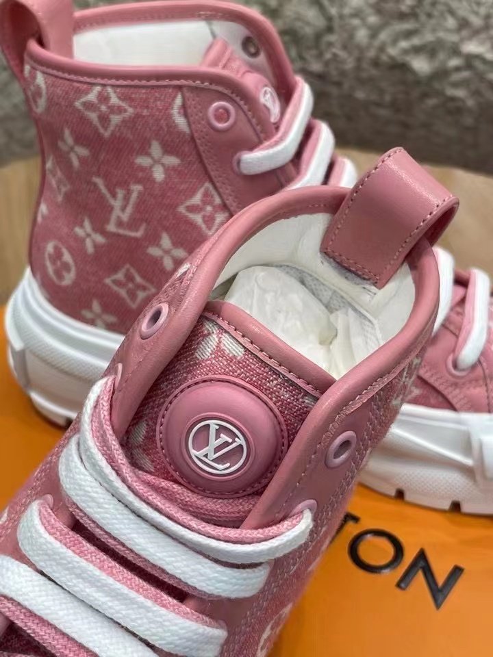Louis Vuitton Squad Sneaker Boots Pink