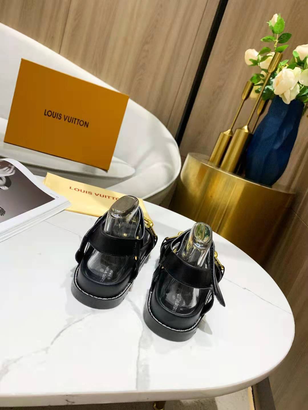 Louis Vuitton Paseo Flat Comfort Sandal Black