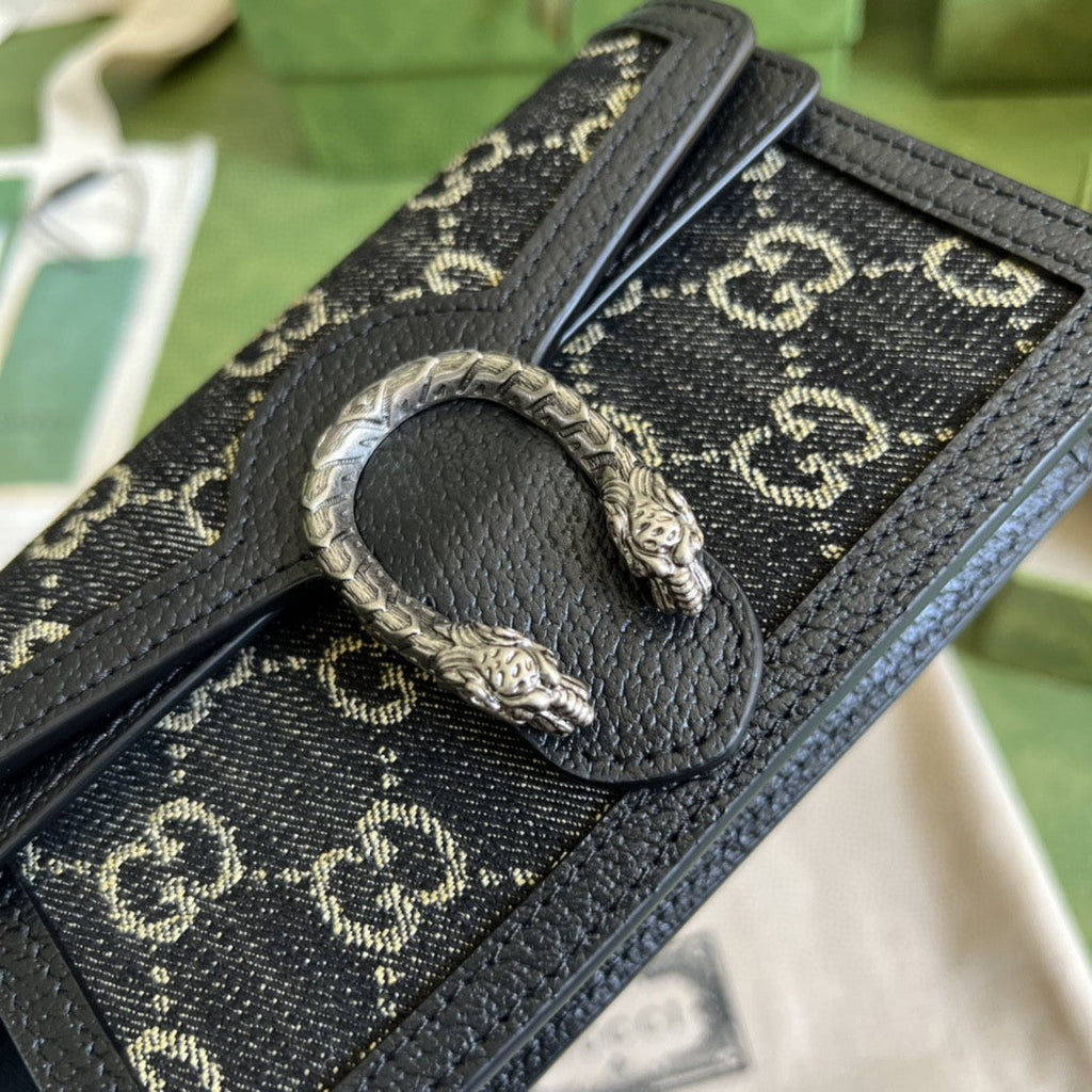 Gucci 476432 Dionysus GG Super Mini Bag 17cm Black