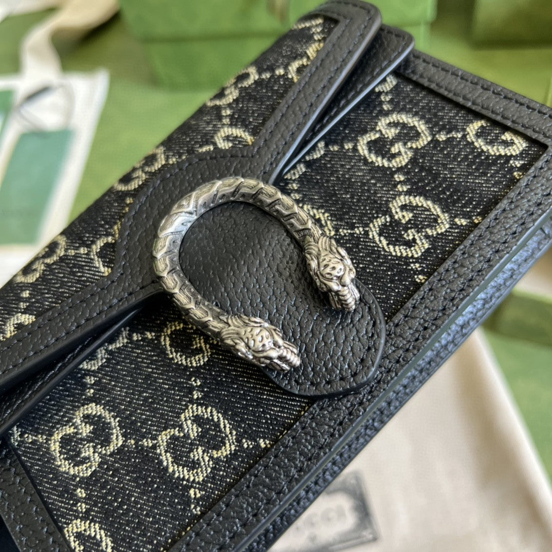 Gucci 476432 Dionysus GG Super Mini Bag 17cm Black