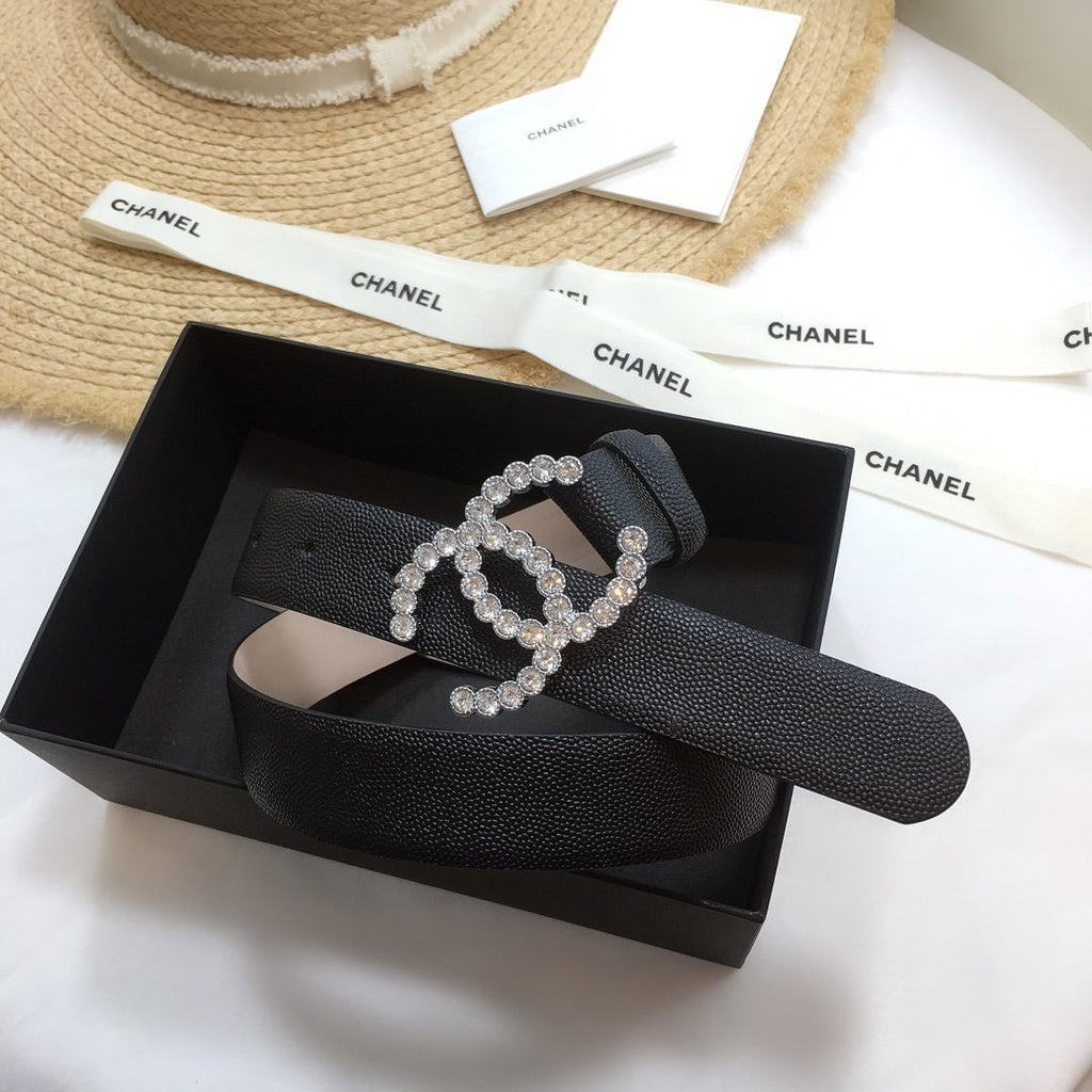 Chanel Belt With Beaded Buckle Black