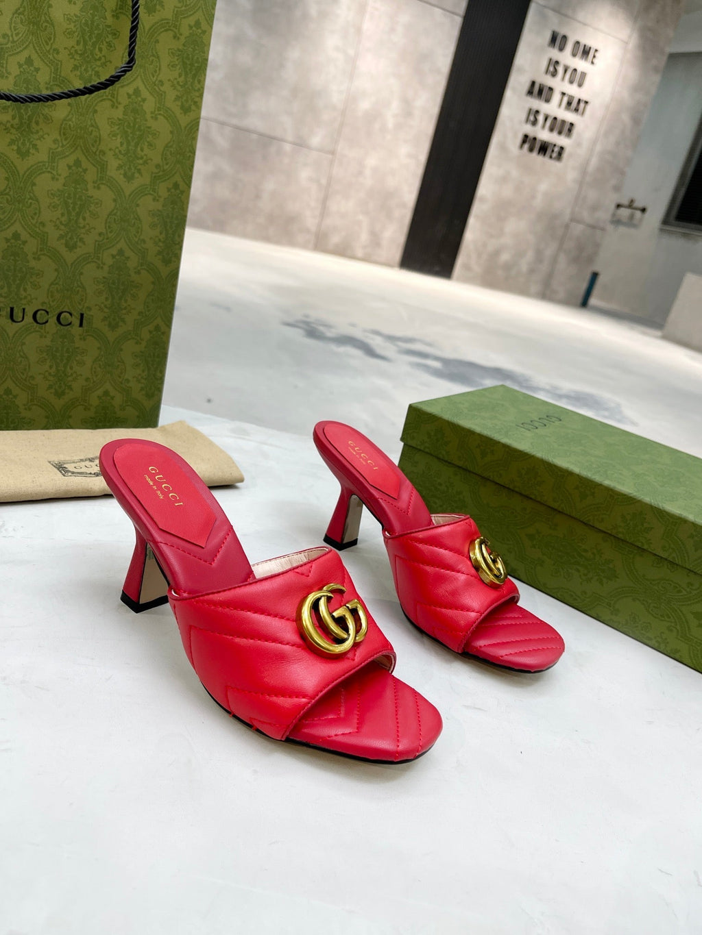 Gucci Double G Slide Sandal Red