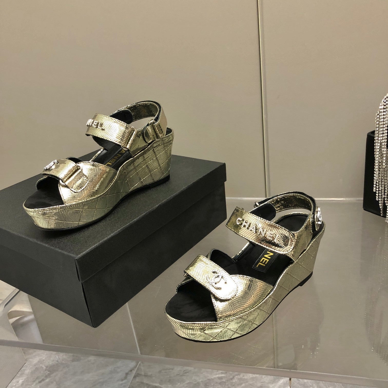 Chanel Sandals Gold