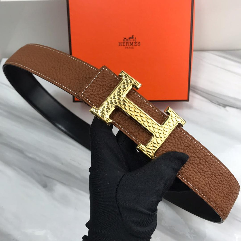 Hermes Quizz Touareg Belt Buckle & Reversible Leather Brown