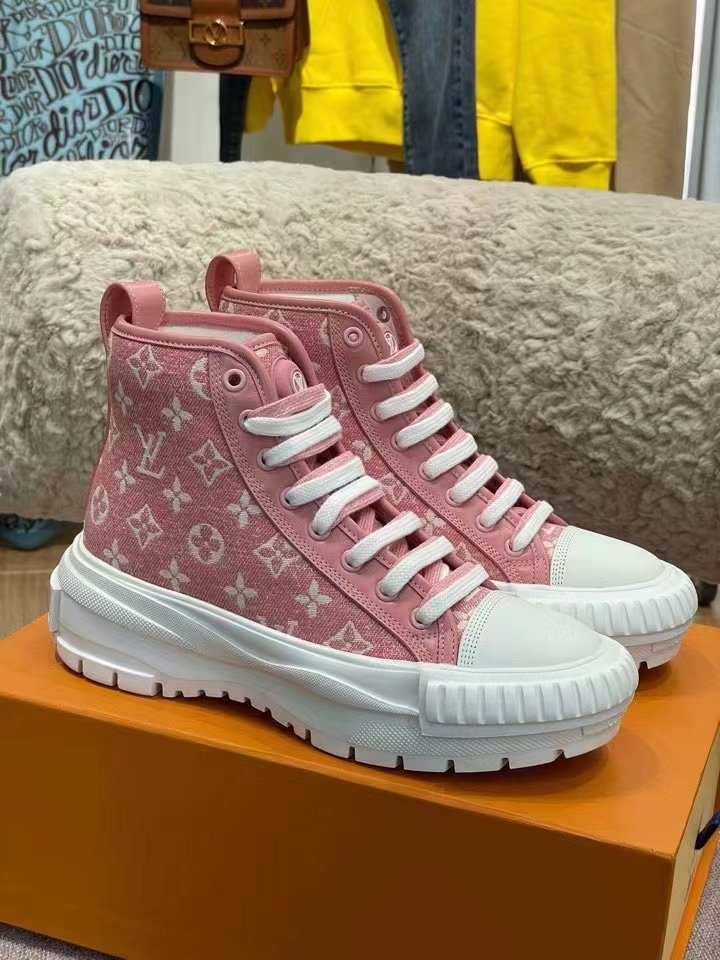 Louis Vuitton Squad Sneaker Boots Pink
