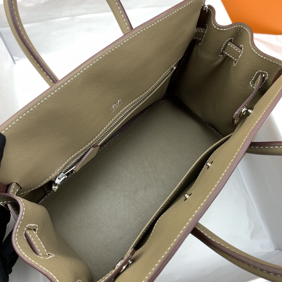 Hermes Etoupe Shadow Birkin 25 Brown