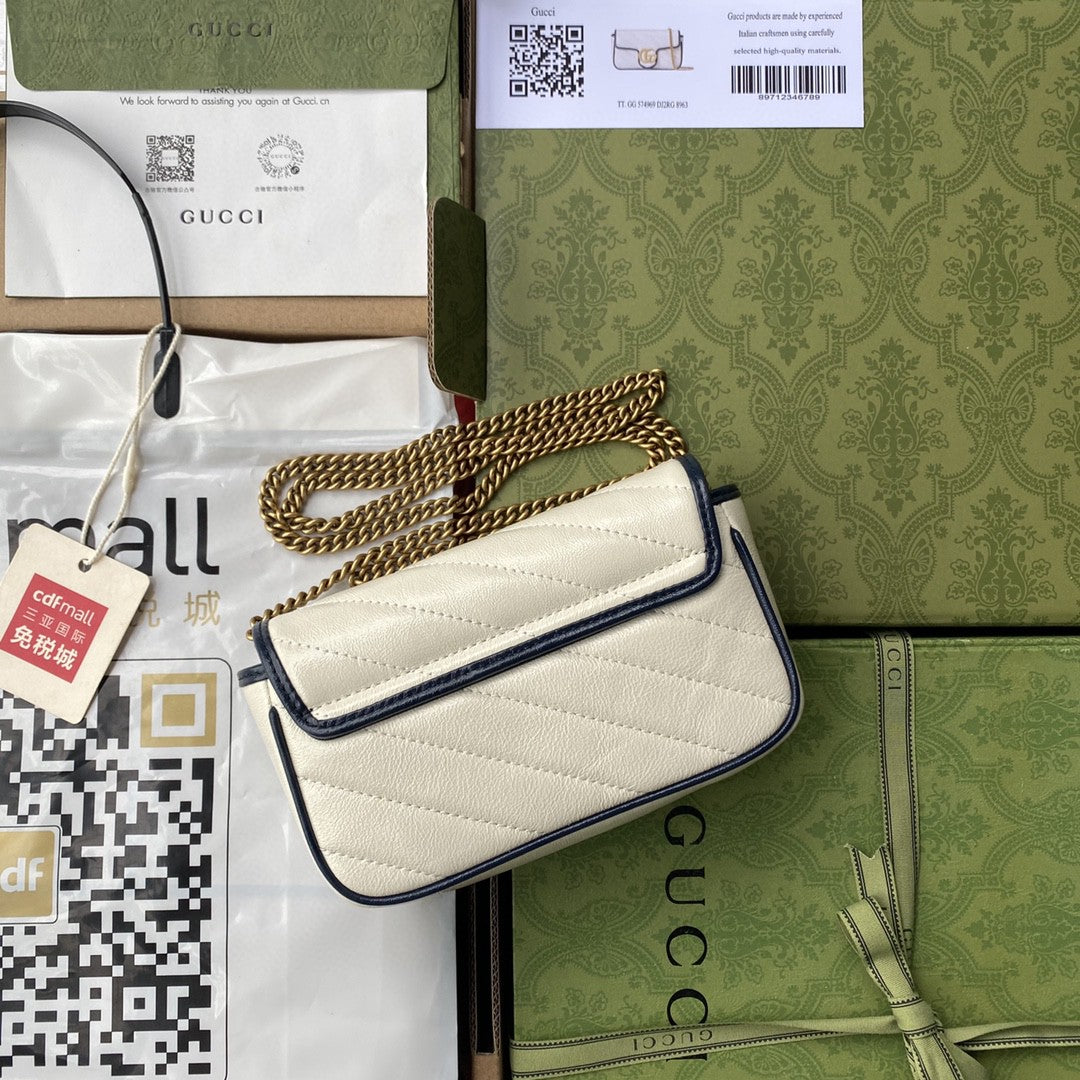Gucci Marmont Super Mini Bag 17cm White