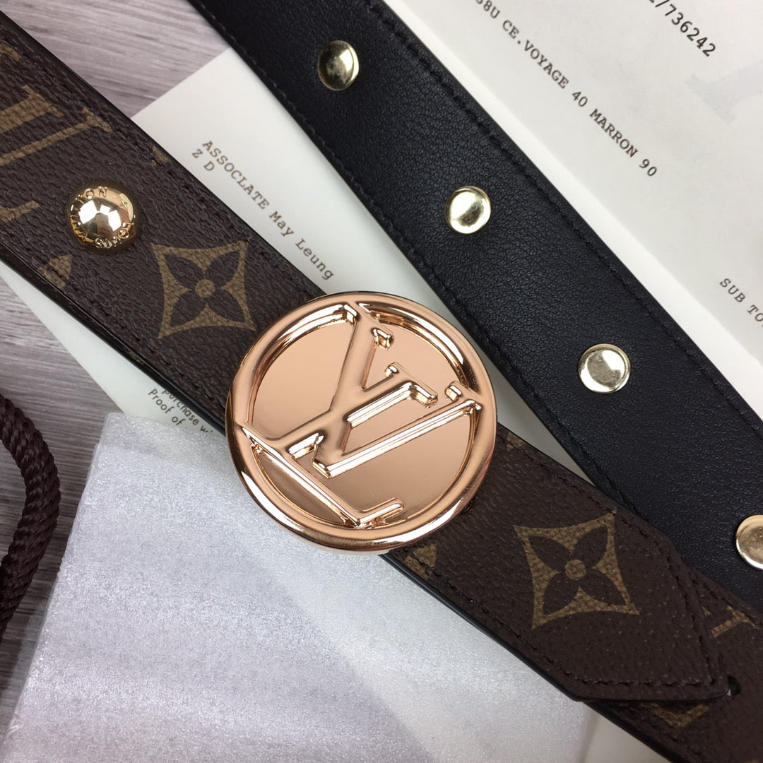 Louis Vuitton Cricle Reversible Belt Brown