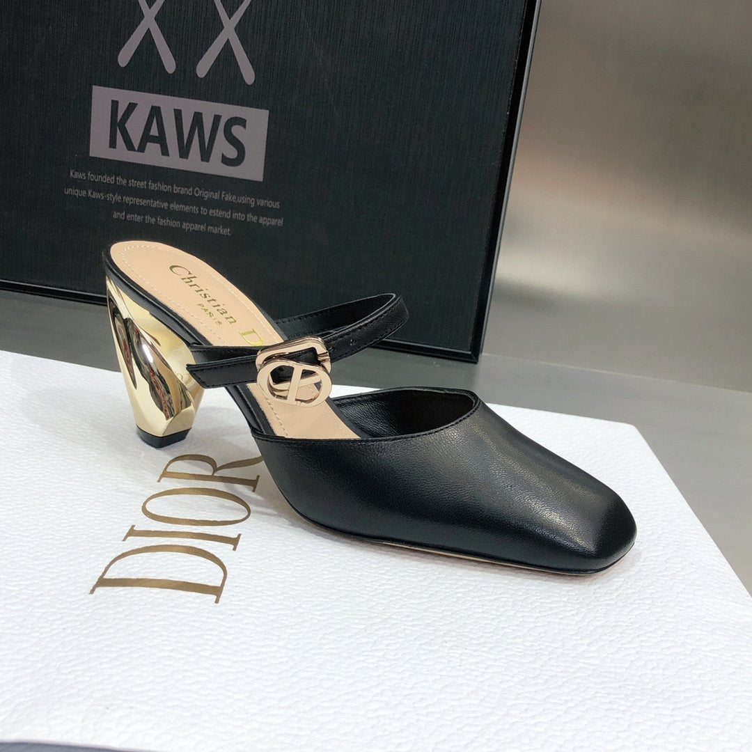 Dior Rhodes Heeled Mule Black