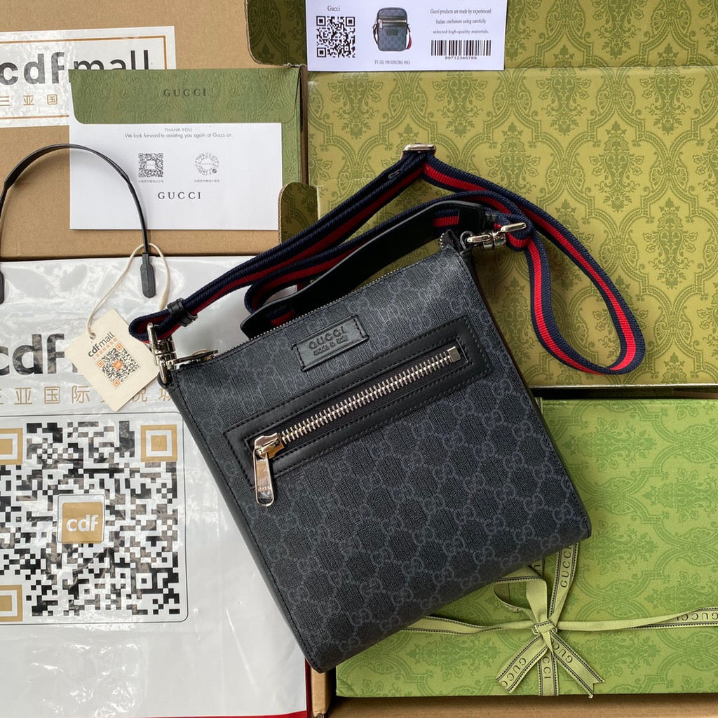 Gucci GG Black Small Messenger Bag 23cm Black