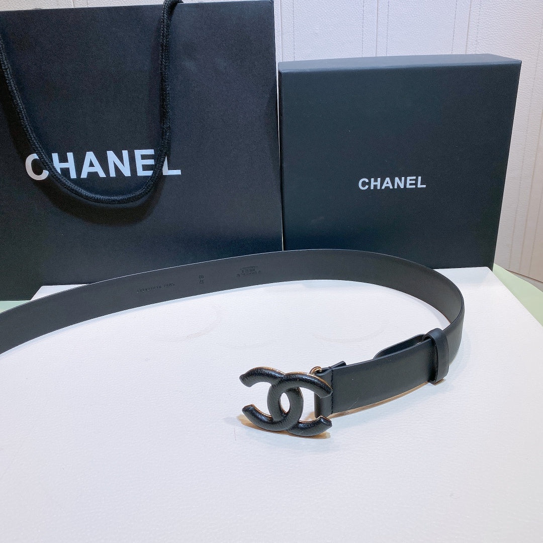 Chanel Belt With Double C Buckle Black