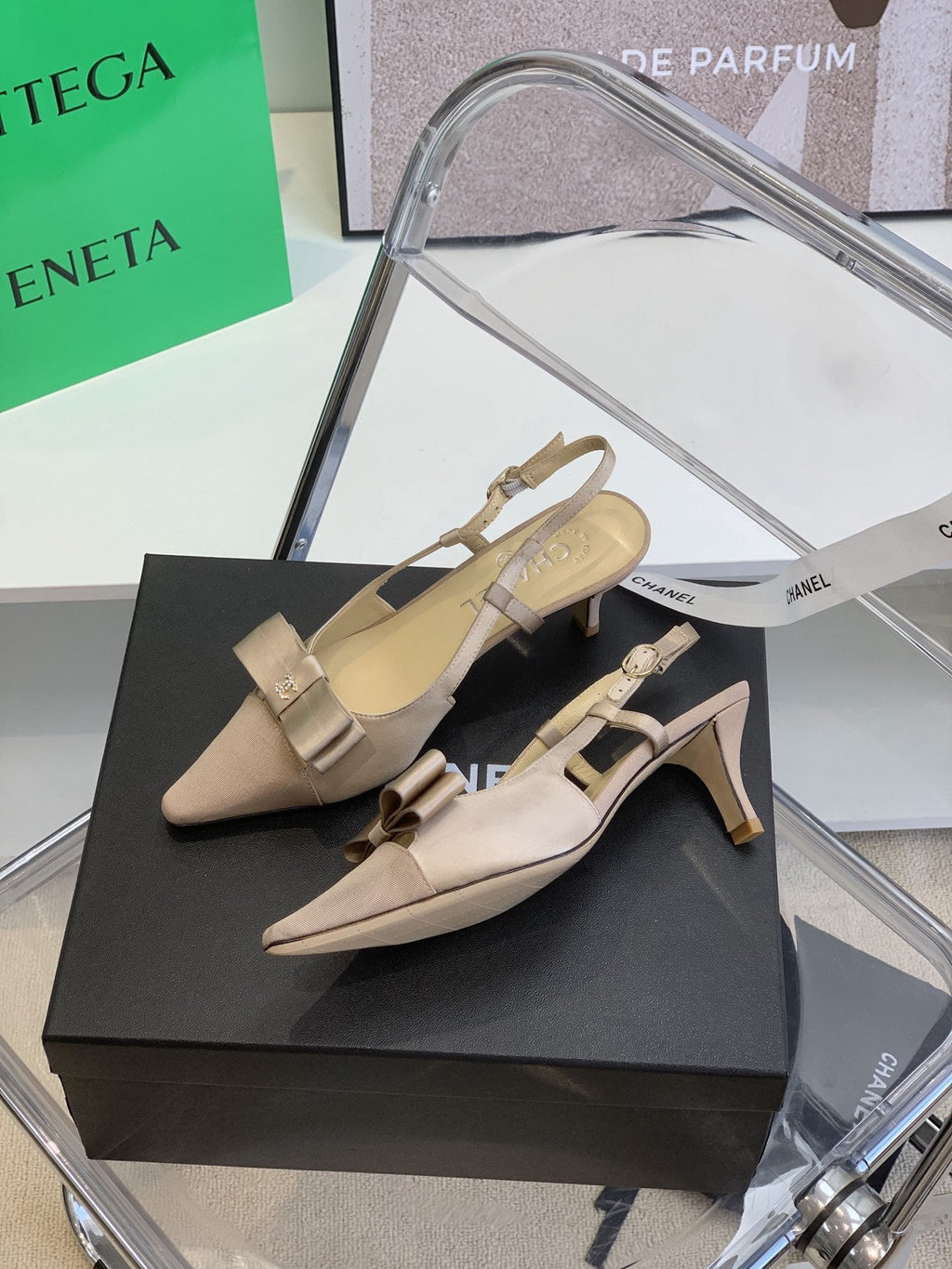 Chanel Sling Back Beige