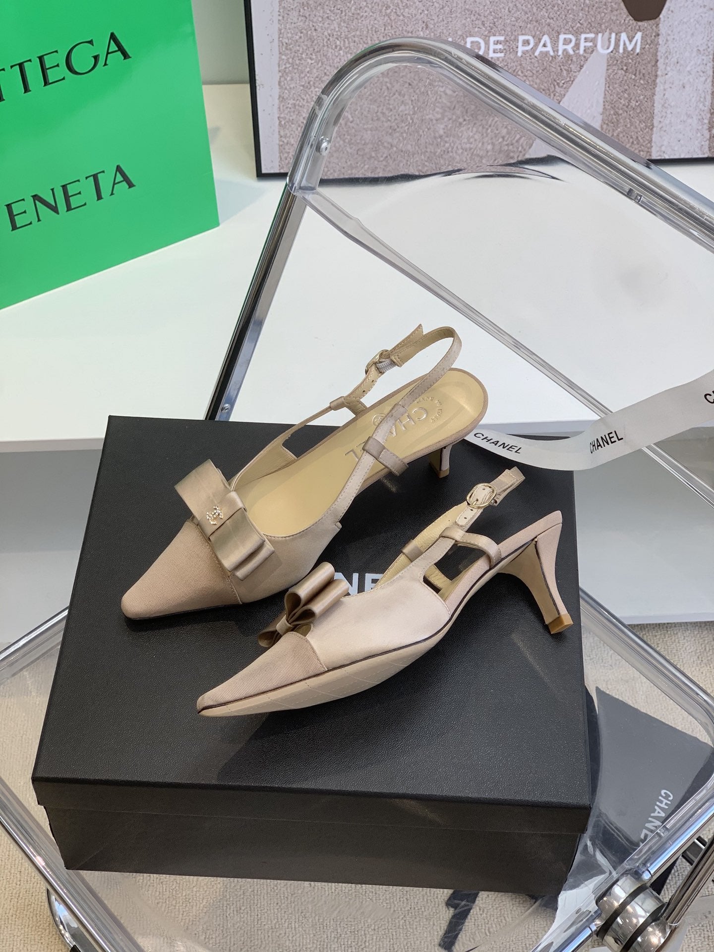 Chanel Sling Back Beige