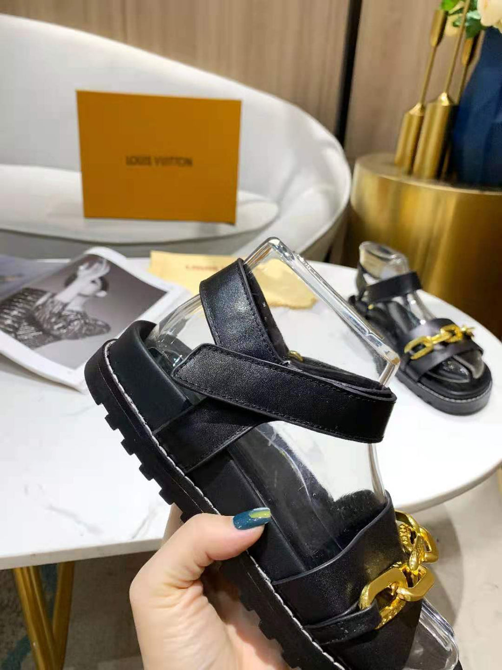 Louis Vuitton Paseo Flat Comfort Sandal Black