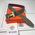 Hermes Focus Belt Buckle & Reversible Leather Strap Beige