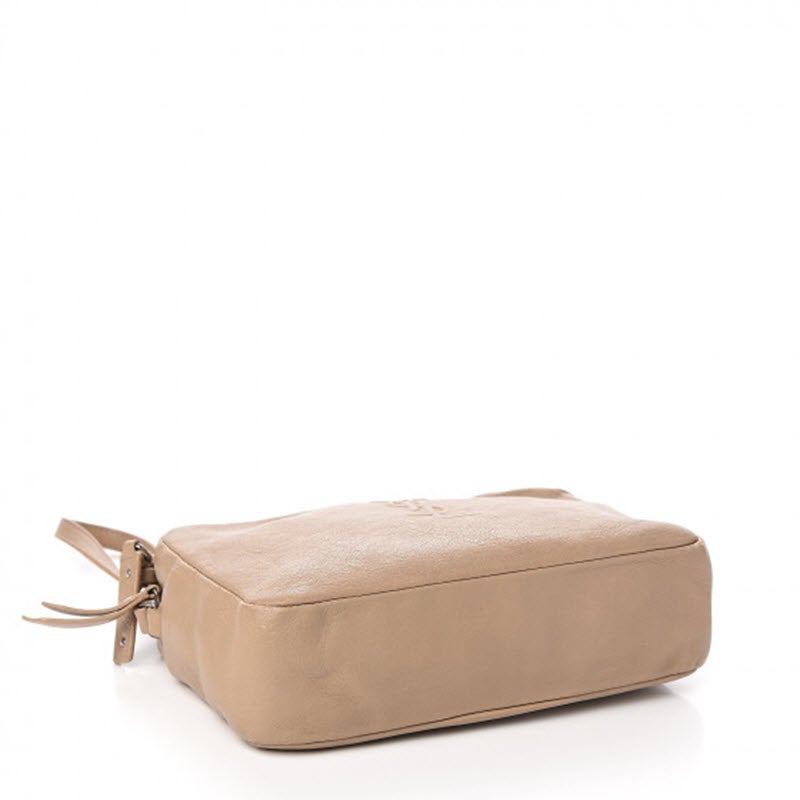 Saint Laurent Monogram Lou Camera Small Dark Beige Lambskin Leather Shoulder Bag
