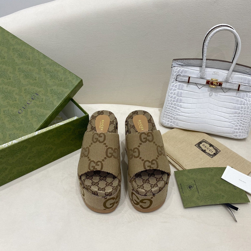 Gucci Platform Slide Sandal Brown