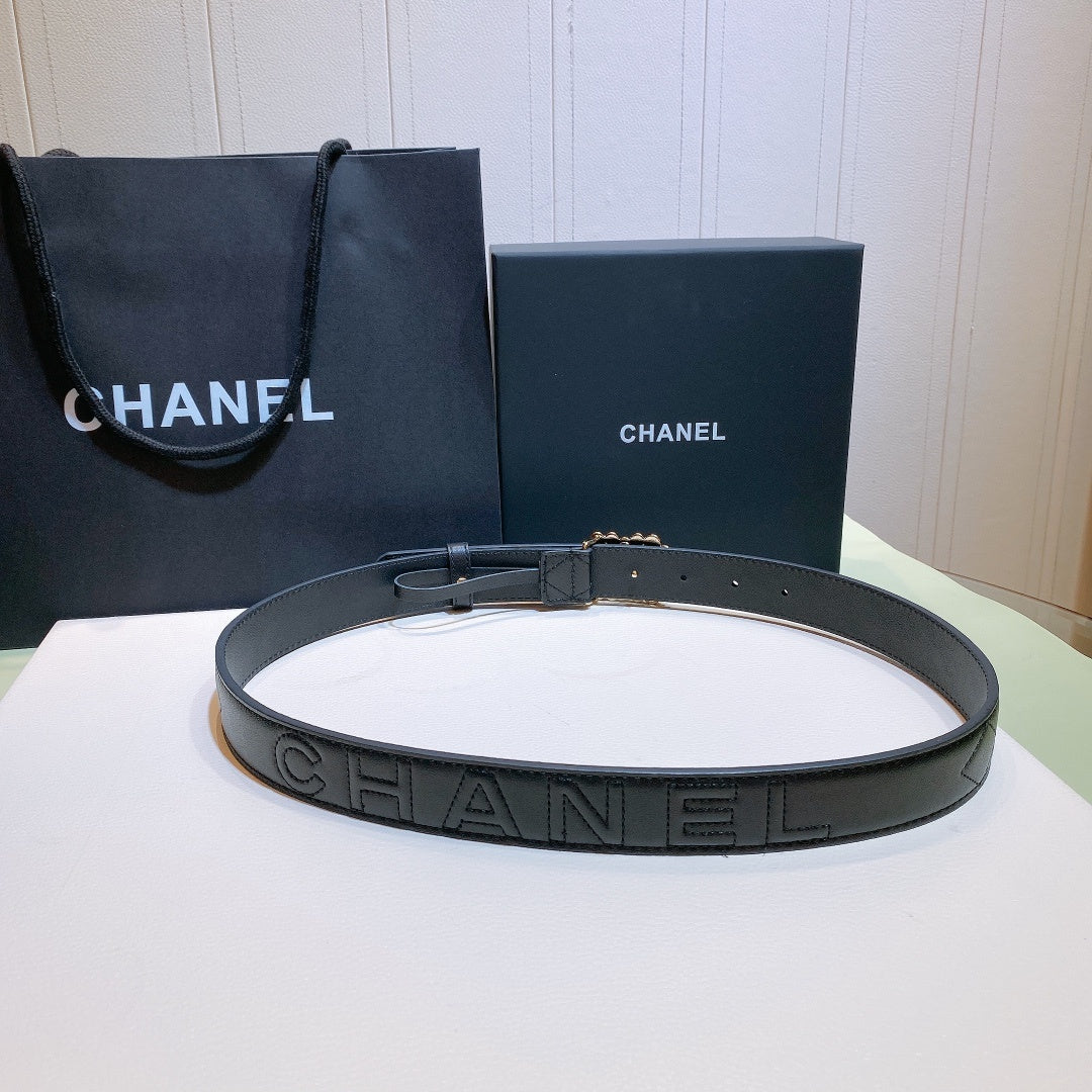 Chanel Belt With Bead Buckle Black