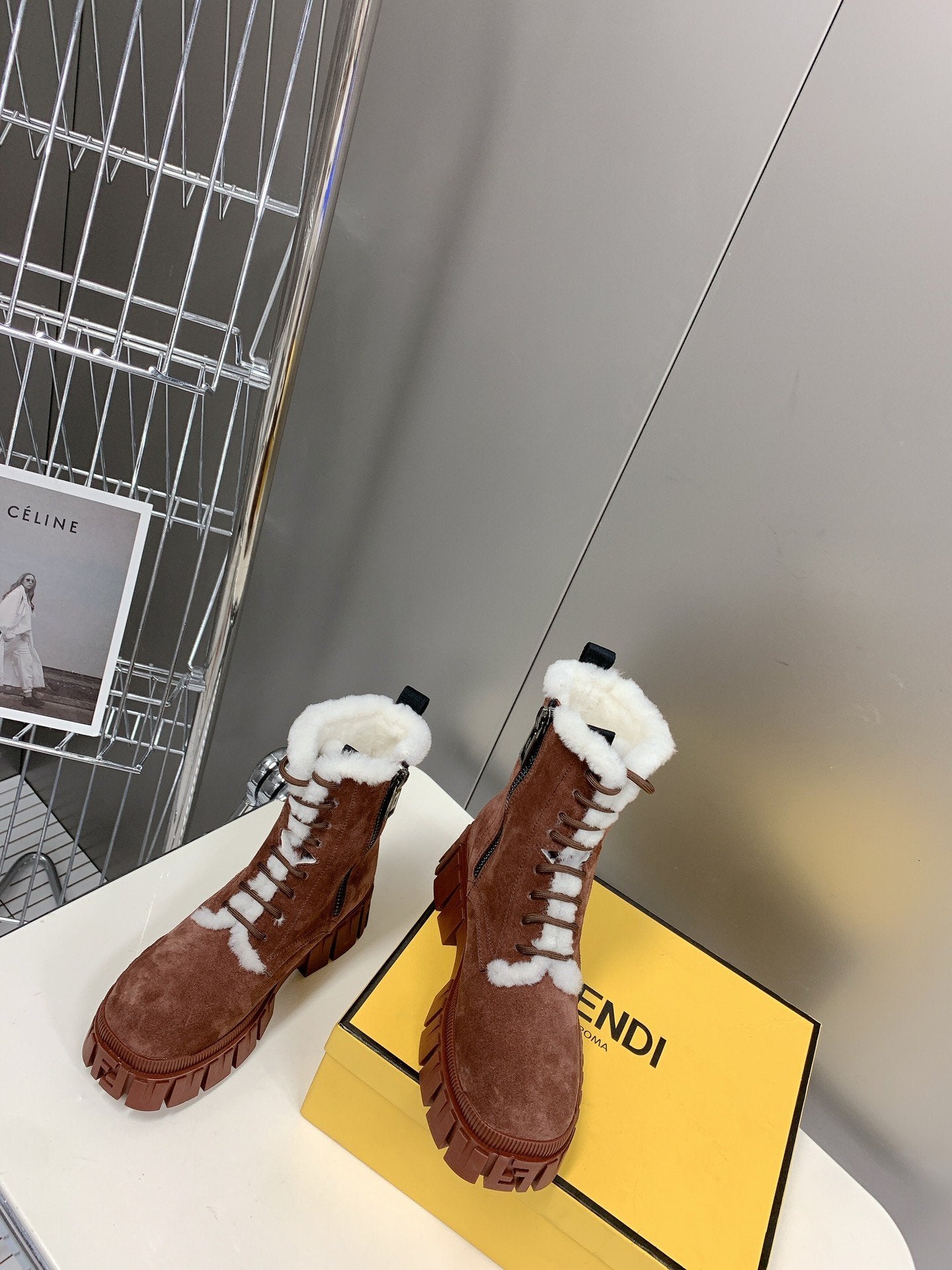 Fendi Signature Boots Brown