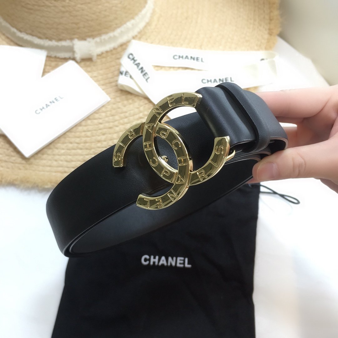 Chanel Belt With Double C Buckle Black