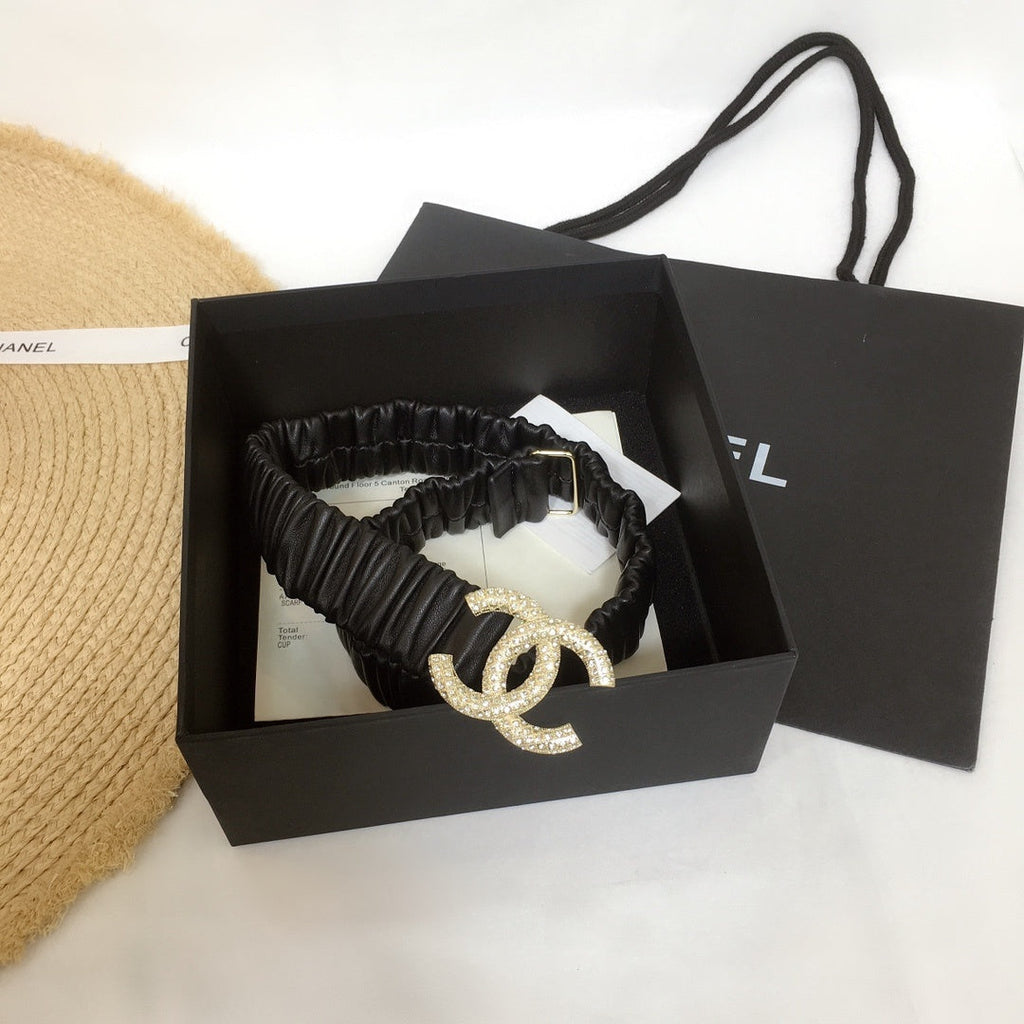 Chanel Belt With Beaded Buckle Black