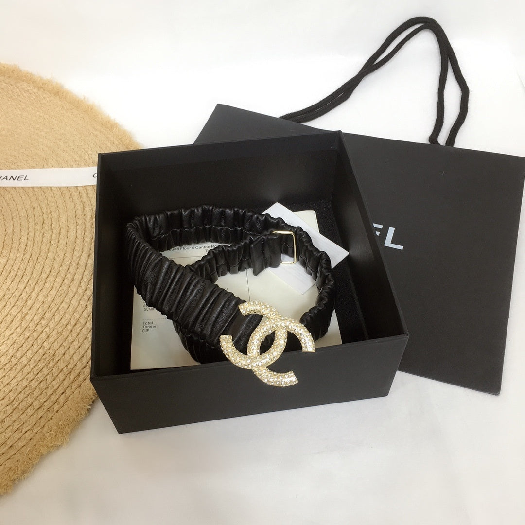 Chanel Belt With Beaded Buckle Black