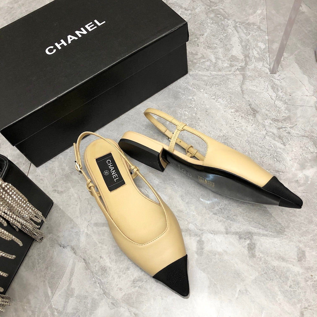 Chanel Sling Back Beige