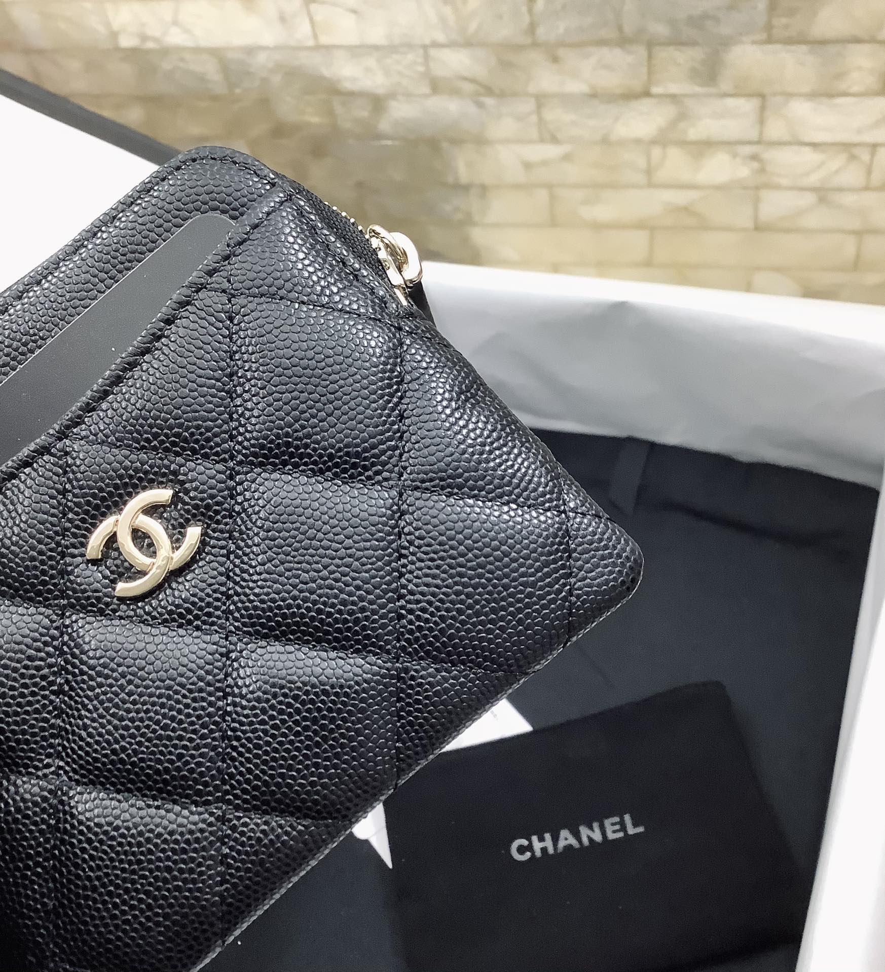 CO-CO Chanel Card Holder With Gold Hardware 19cm
