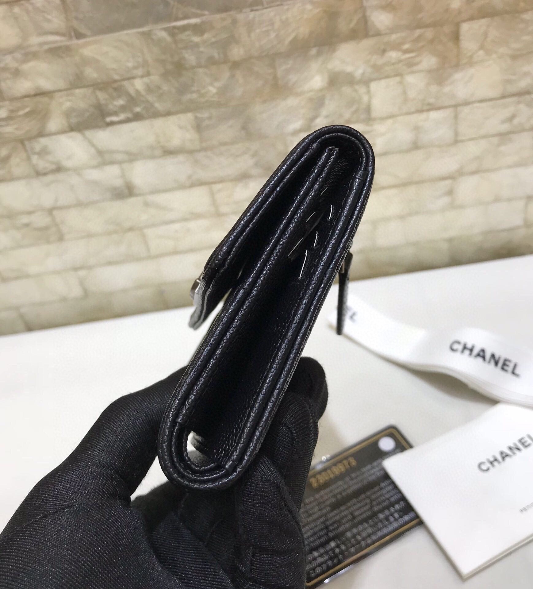 CO-CO Chanel Card Holder With Silver Hardware 12cm