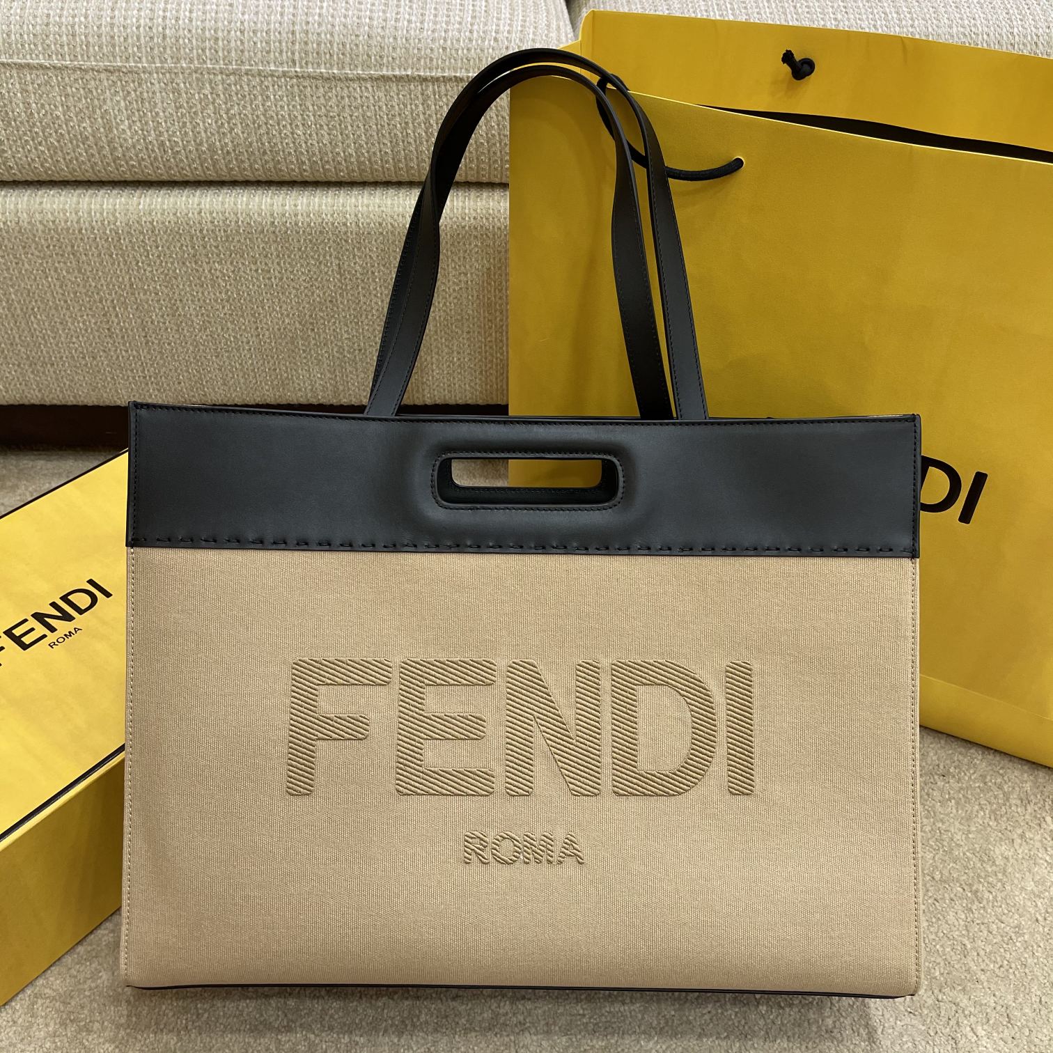 Fendi Cabas Toile 46cm