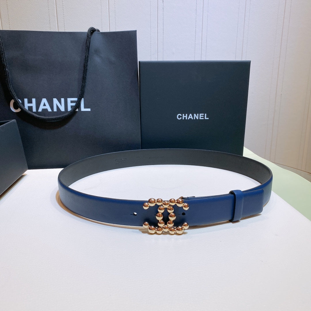 Chanel Belt With Bead Buckle Purple