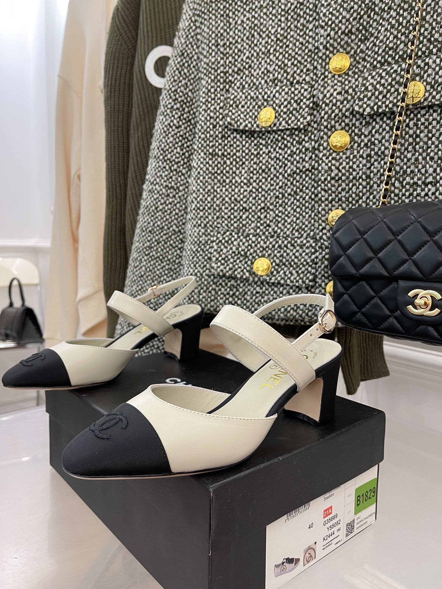 Chanel Sling Back White