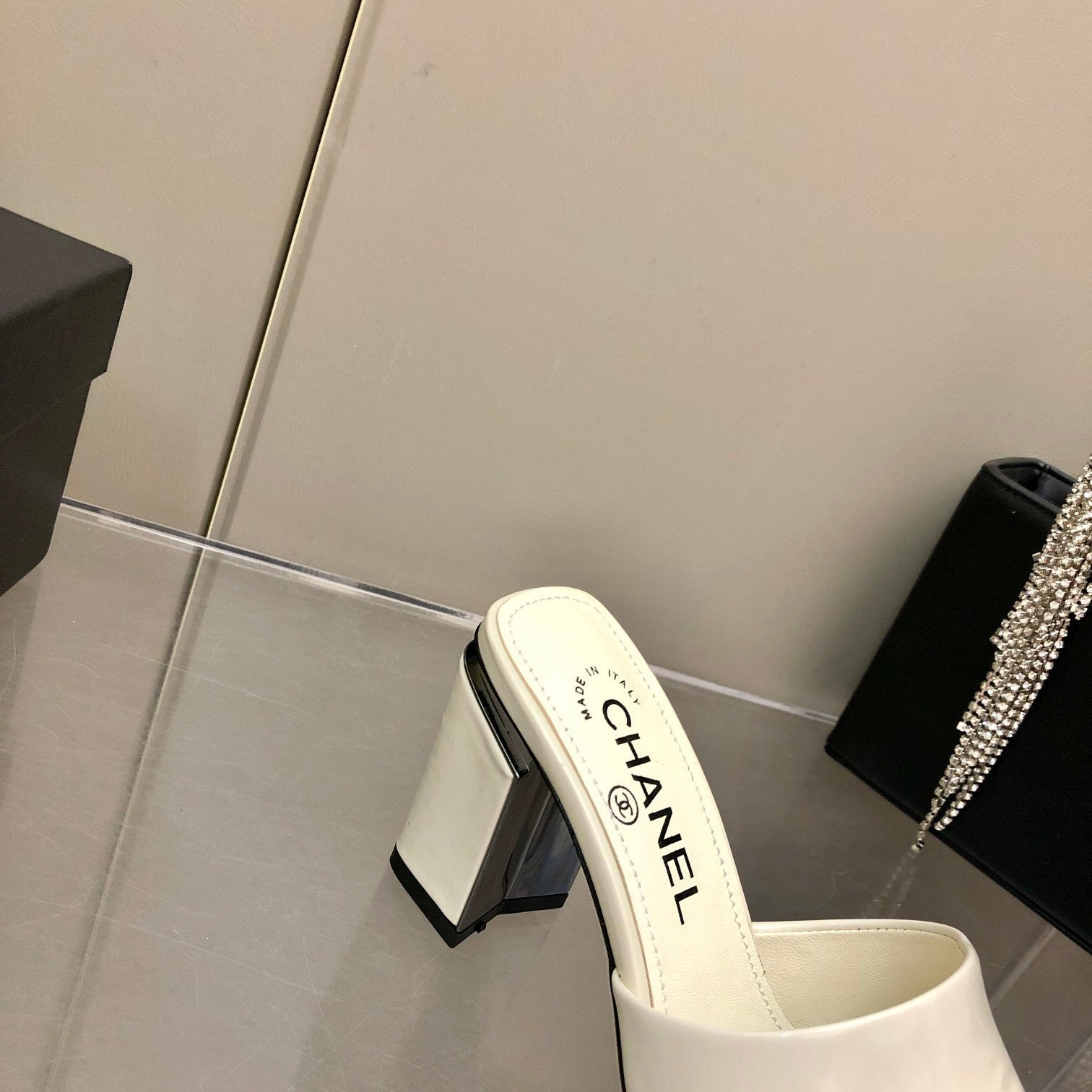 Chanel Mules White